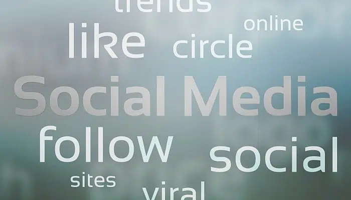 Board with marketing keywords .eClincher, social media management tool