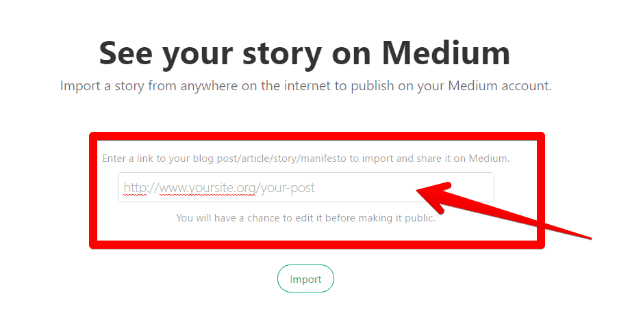 import your story on medium