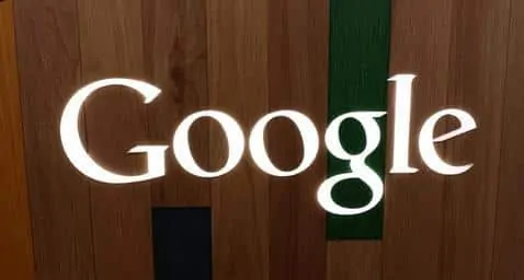 google wooden sign