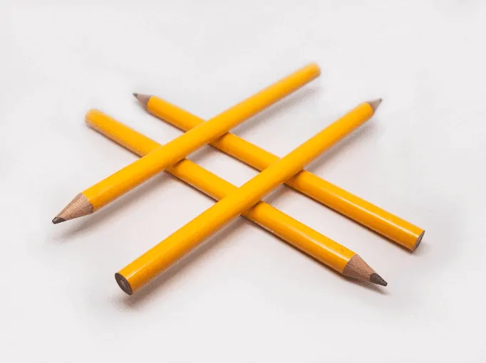 pencils forming hashtag