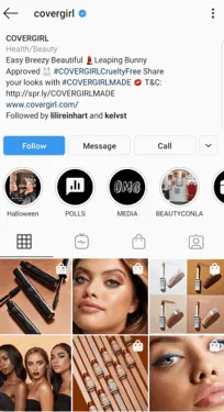 covergirl instagram page