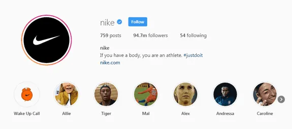 nike instagram page