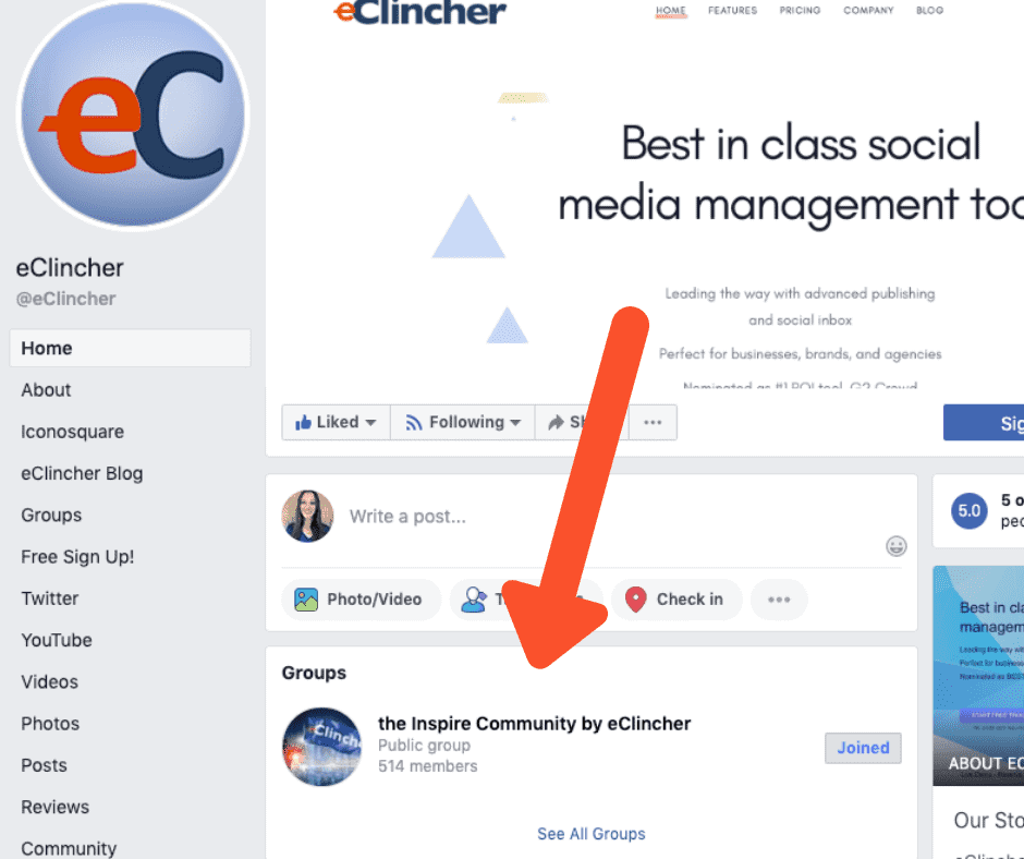 inspire community eclincher facebook group