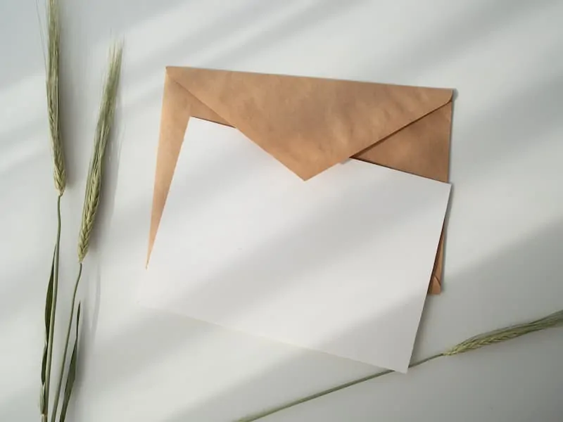 envelope and white paper