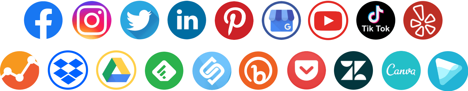 social media round icons