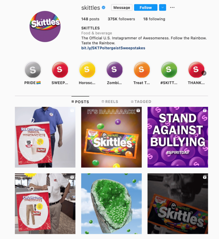 Skittles content strategy