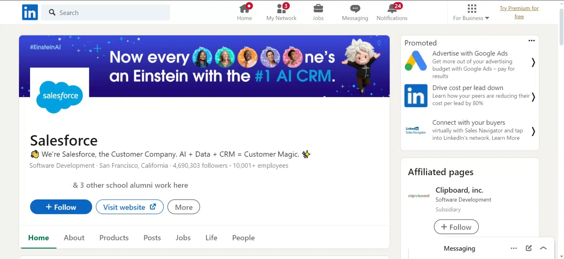 Salesforce LinkedIn Company Page