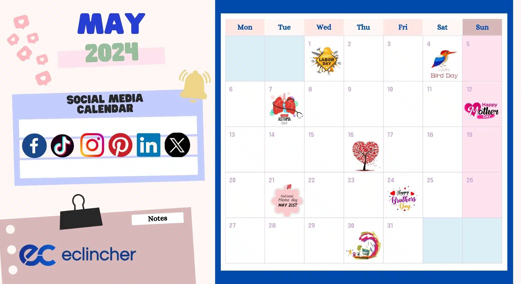 Essential Social Media Calendar For May 2024 